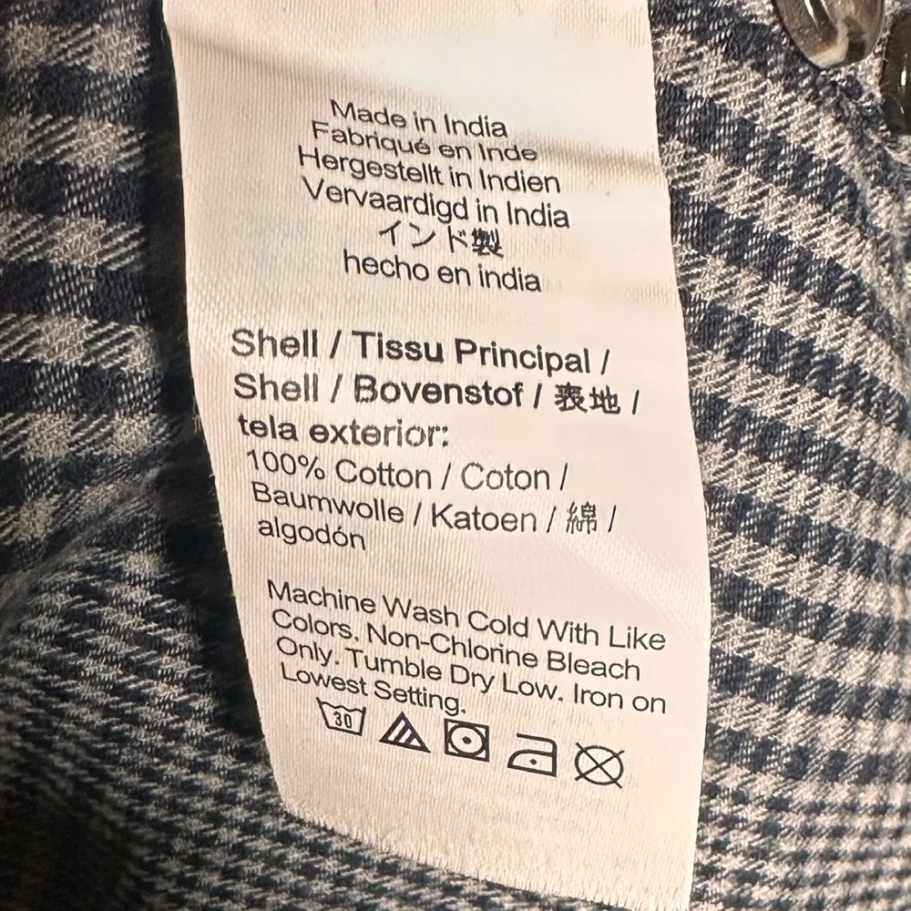 J.Crew Brushed Twill Plaid Button Down Shirt Gray Long Sleeve Men’s M